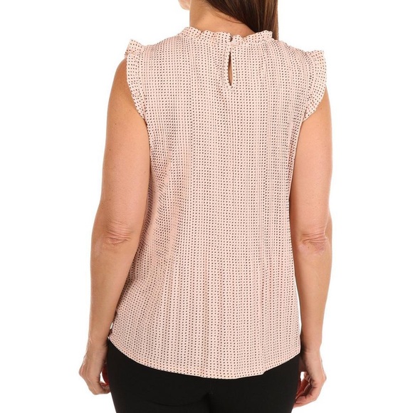Adrianna Papell | Blush Stretch Jersey Polka Dot Top | Sz XL - Picture 2 of 14